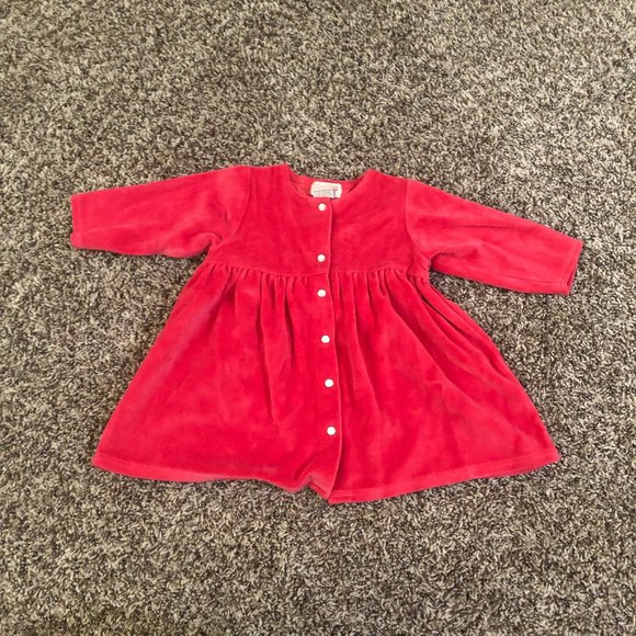 Zutano Other - Girls Red Long Sleeve Felt Dress Button Up